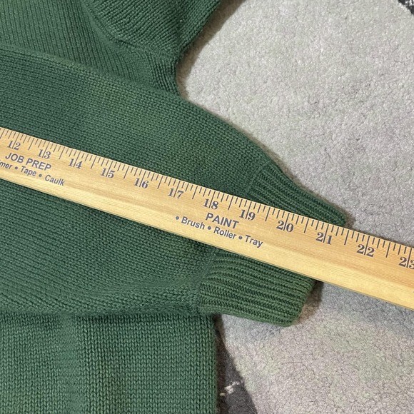VTG Eddie Bauer Sweater Men Medium Green Cotton Crewneck Knit Pullover Granola - Picture 8 of 10